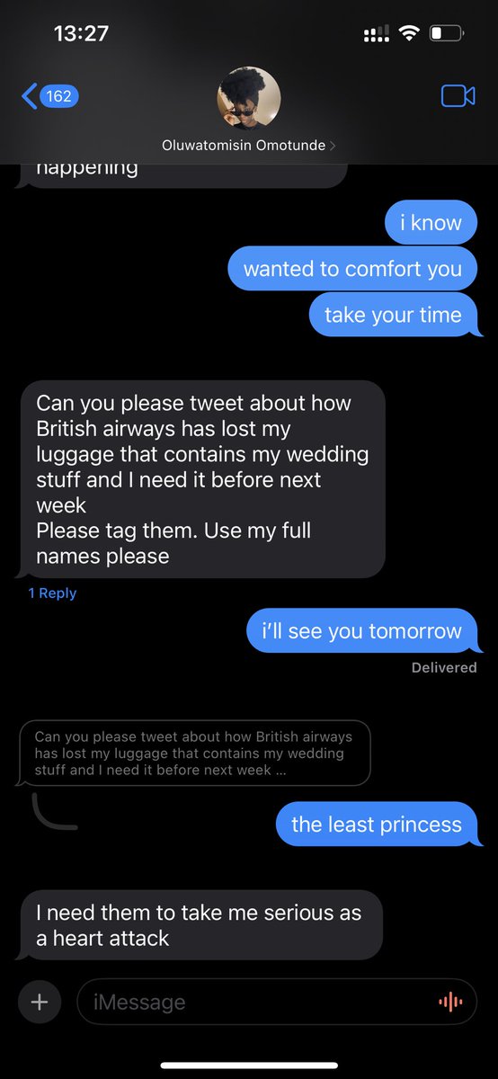 thenicoleken's tweet photo. @British_Airways HELP!!!! you lost my friend’s luggage last night &amp; her wedding is next weekend, Nov 30th. PLEASE RECTIFY IT. don’t break a bride’s heart🥺🤧 her name is Ipaye Omotunde Oluwatomisin. flight was scheduled for 10:10am but took off at 10:50am. HELP PLEASE🙏🏽 pls rt https://t.co/eQiMPilzqs