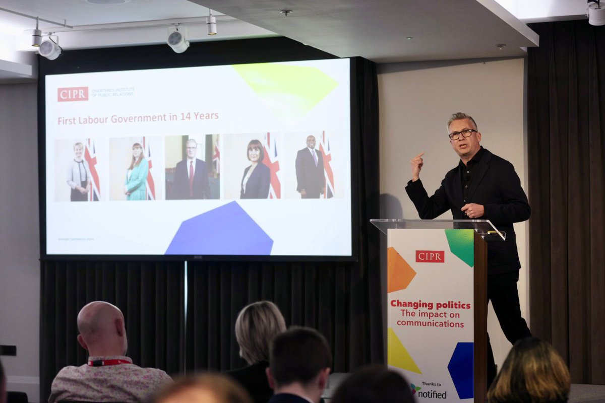Chartered Institute of Public Relations (@cipr_global) on Twitter photo “I am seeing lobbying efforts which are falling flat on their face because they're only seen to be talking of a particular sectional interest and not thinking about a wider economic interest.”
<a href="/iain_w_anderson/">Iain Anderson</a> on the value of a wider and long-term view.
#CIPRConf24 “I am seeing lobbying efforts which are falling flat on their face because they're only seen to be talking of a particular sectional interest and not thinking about a wider economic interest.”
<a href="/iain_w_anderson/">Iain Anderson</a> on the value of a wider and long-term view.
#CIPRConf24