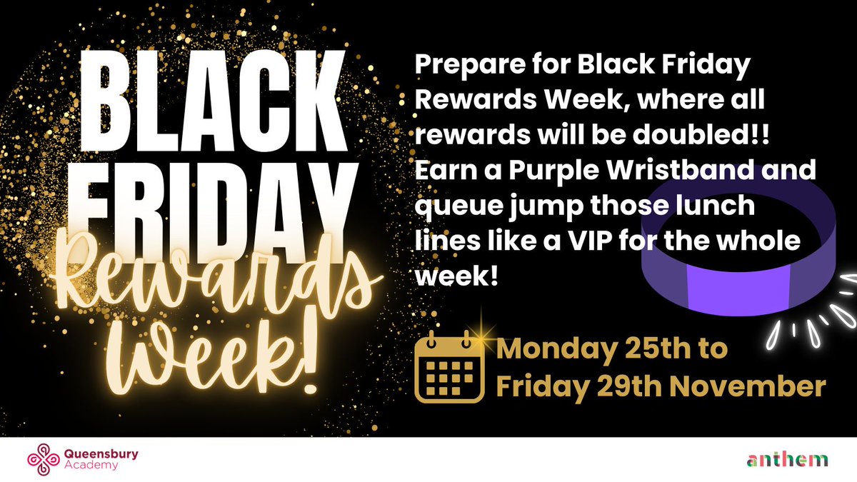Coming Soon - Black Friday Rewards Week 🎉Next week is Assessment Week, and we're celebrating academic achievements with all rewards being DOUBLED! Additionally, students have the opportunity to win an exclusive purple wristband pass! 💜#StudentRewards #AcademicExcellence #weCARE
