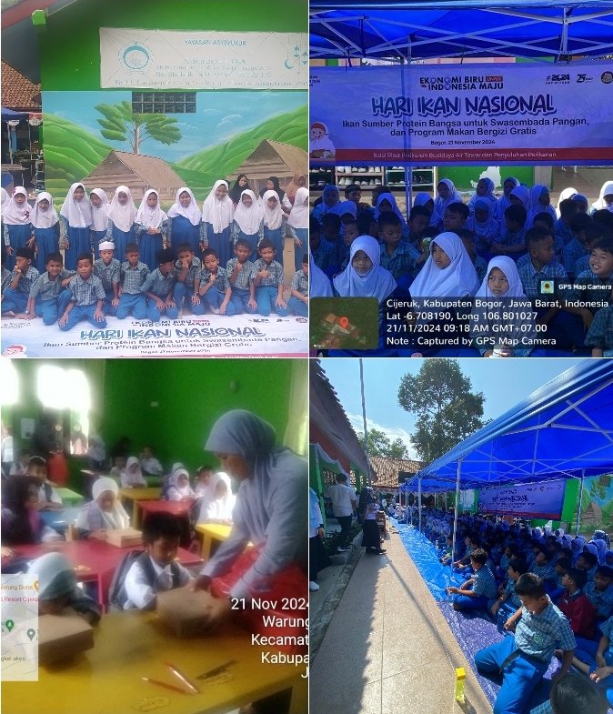 LKobog's tweet photo. Kamis (21/11), Ainun, Luhkan Kota Bogor, Memperingati Hari Ikan Nasional dengan membagikan makan bergizi gratis & penyuluhan GEMARIKAN di MI AsySyukur Kabupaten Bogor.
#GiatLuhkanSatminkalBogor #ktbgr #aktivitas
@pusluhkp
@brpbatpp_bogor
@bppsdm_kp https://t.co/nHSDbuPbja