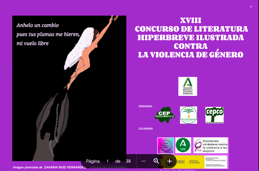 Compartimos la publicación con los textos e imágenes premiadas en  el XVIII CONCURSO DE LITERATURA HIPERBREVE ILUSTRADA CONTRA LA VIOLENCIA DE GÉNERO CONTRA LA VIOLENCIA DE GÉNERO 
Enlace: qr-code.click/i/673a5f3c62b2b
<a href="/ceppriegomonti/">CEP Priego Montilla</a> ,  <a href="/ceppenarroya/">CEP Peñarroya-Pvo</a> , <a href="/EducaAnd/">Consejería Desarrollo Educativo y FP</a>