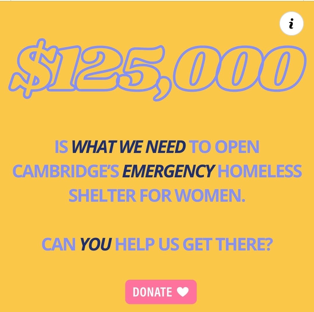 Lisa (@i23_lisa) on Twitter photo Wondering if <a href="/taylornation13/">Taylor Nation</a> can help boost this. They're looking to get this done by December! We've only got a few more days
We need to find 9,616 donors to donate $13 to establish the first women's emergency shelter in <a href="/CityCambridge/">City of Cambridge</a>.
ywcacambridge.ca/shelter/?fbcli…
#Domingo Wondering if <a href="/taylornation13/">Taylor Nation</a> can help boost this. They're looking to get this done by December! We've only got a few more days
We need to find 9,616 donors to donate $13 to establish the first women's emergency shelter in <a href="/CityCambridge/">City of Cambridge</a>.
ywcacambridge.ca/shelter/?fbcli…
#Domingo