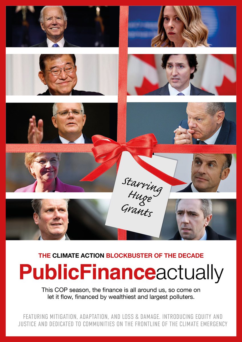 We're here at #COP29 to talk about a new global climate finance goal, and our key message is that it's about public finance, actually...

#PublicFinanceActually
#HugeGrants
