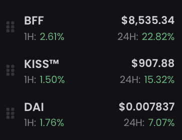 zachrypto's tweet photo. Everyone go $KISS your $BFF 😍😘🥰

The haters said it wouldn't happen, or it will dump back down as soon as we hit 8k again... but we are now in price discovery mode 👀🤪

Once Maria (the $ATROPA developer) wakes up, they will proceed to ADD + BURN a large % of their supply into LP's 🔥

This allows $BFF to become the centerpiece inside their ecosystem where you will be able to trade into any $ATROPA token from $BFF 🤝

117x to $1,000,000

1 $BFF = 1,100,000 $pDAI currently

#PulseChain #PulseX $PLS $PLSX $HEX $INC