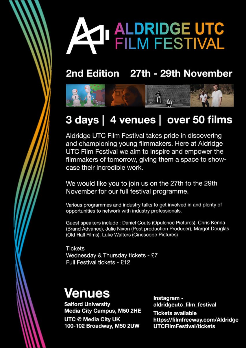 We cannot wait to host our International Film Festival. You can secure tickets to this fantastic event here - filmfreeway.com/AldridgeUTCFil…