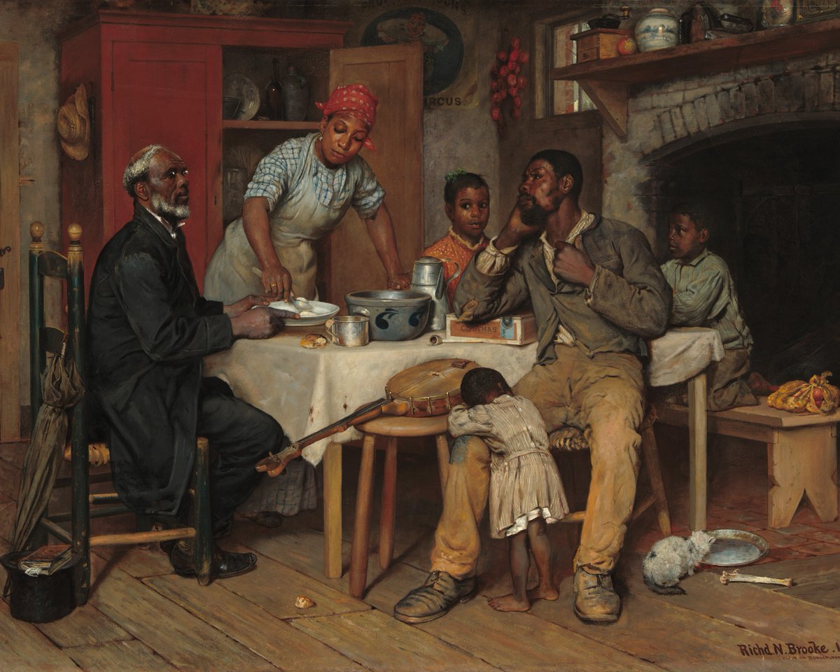 I have a student preparing for her master’s exam, and I was reminded of Richard Norris Brooke’s "A Pastoral Visit" from her image list. In the 19th century, clergy often shared meals with families when churches couldn’t provide housing. Brooke’s painting portrays an elderly