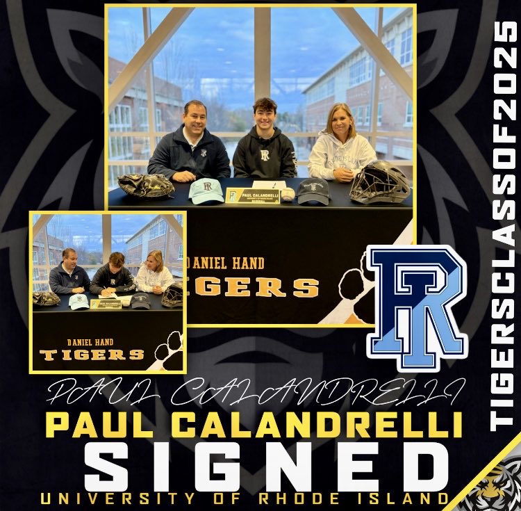 So proud of Paul Calandrelli for signing to play baseball at URI. 

Captain. Quarterback. Competitor. 

Consummate teammate. Elite athlete. 

URI is getting a great one.

⁦<a href="/HandTigersFB/">Daniel Hand Football</a>⁩ ⁦⁦<a href="/RhodyBaseball/">Rhody Baseball</a>⁩
