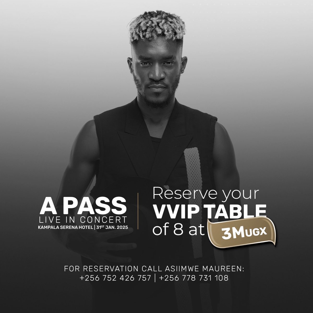 IamApass's tweet photo. Secure your VVip Table Of 8 for the A Pass Live in concert At 3Million UGX ✔️

And for all those that want to get a general ViP Ticket 🎫  of 150K UGX to the concert we shall communicate how and where you can get them ✔️ It’s On 🔊🔊🔊 #apassliveinconcert https://t.co/4n2Xze4d0q