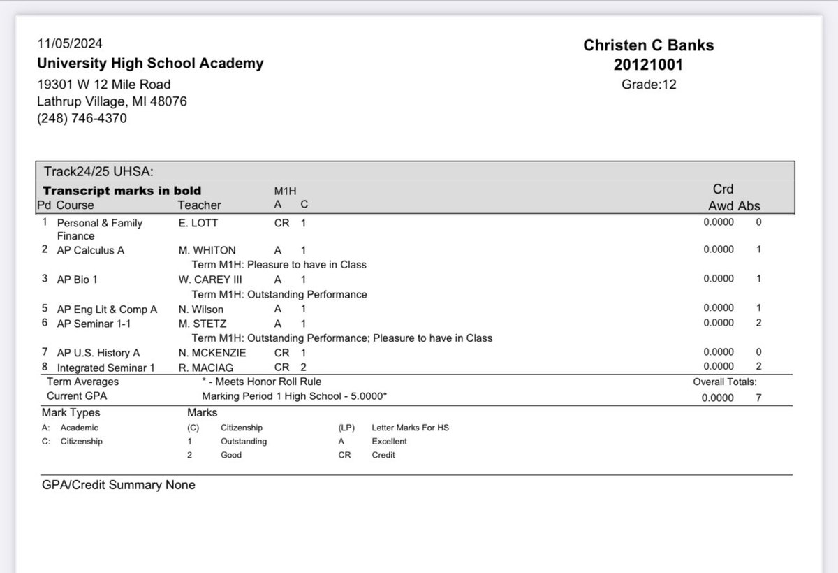 Soooo excited for my senior  season, but still staying focused in the classroom. Personal High 5.0 GPA!!! College acceptances are pouring in.... Trusting God for the goal💪🏽🏀🏀<a href="/MichHSBball/">Mich HS Bball</a> <a href="/Southfieldgbb/">Southfield A&T Lady Warriors</a> <a href="/CoachEvanBell/">Evan Bell</a>