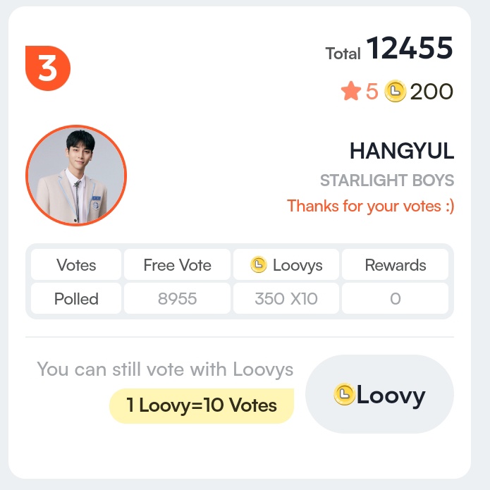 IMPORTANT VOTING FOR AD PLACEMENT IN GANGNAM

✨What we must do:
1 - Go to kooky.io/ranking/431 
2 - Log in to an account 
3 - Vote for HANGYUL 
4 - Repeat with as many accounts as you can

TOP 4 GOES TO MAIN VOTING❗
TOP 3: HANGYUL ✨ 

#한결 #이한결 ＃HANGYUL
#ハンギョル