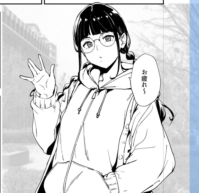 おさげにパーカーは良く似合う 