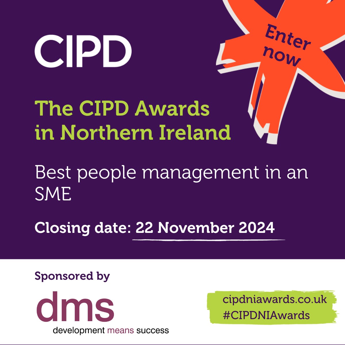 DMSIrelandCIPD's tweet photo. DMS Ireland is sponsoring the Best People Management in an SME category at the #CIPDNIAwards 2025.  The deadline to enter the awards has been extended to 22 November so there's still time to make your entry! https://t.co/Qqudk26reC
@cipdnibranch https://t.co/jdJHf0mxAC
