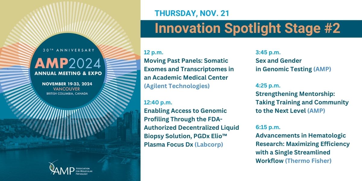 Presentations at the #AMPath24 Innovation Spotlight Stages begin at noon today. See what's on the schedule! amp24.amp.org/program/innova…