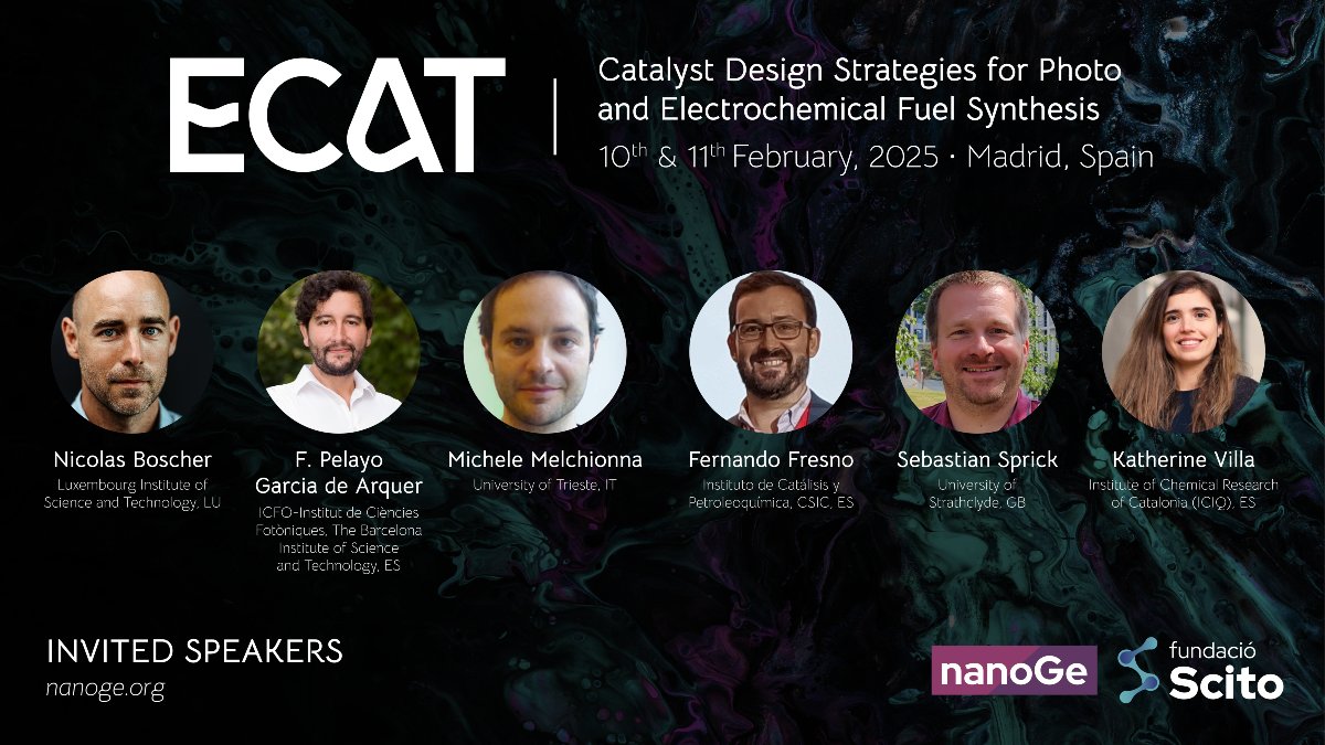 ⬛Join the Catalyst Design Strategies for Photo &amp; Electrochemical Fuel Synthesis #ECAT25 <a href="/nanoGe_Conf/">NanogeConferences</a> &amp; share your work on hydrogen evolution, CO₂ reduction,nitrogen fixation &amp; catalyst design

📍Madrid,Spain
🗓️10-11 February 2025

🔗Send an oral abstract:nanoge.org/ECAT25/home