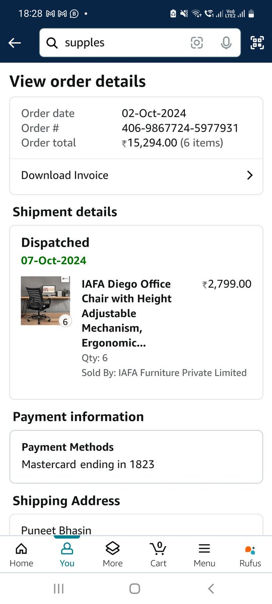 Fraud seller on <a href="/amazonIN/">Amazon India</a> and no action taken by Amazon. I bought 6 chairs and paid over 15k over 2 months back during Great Indian Festival of Amazon and till date did not get delivery and no option to cancel order too despite repeated complaints raised on Amazon app.