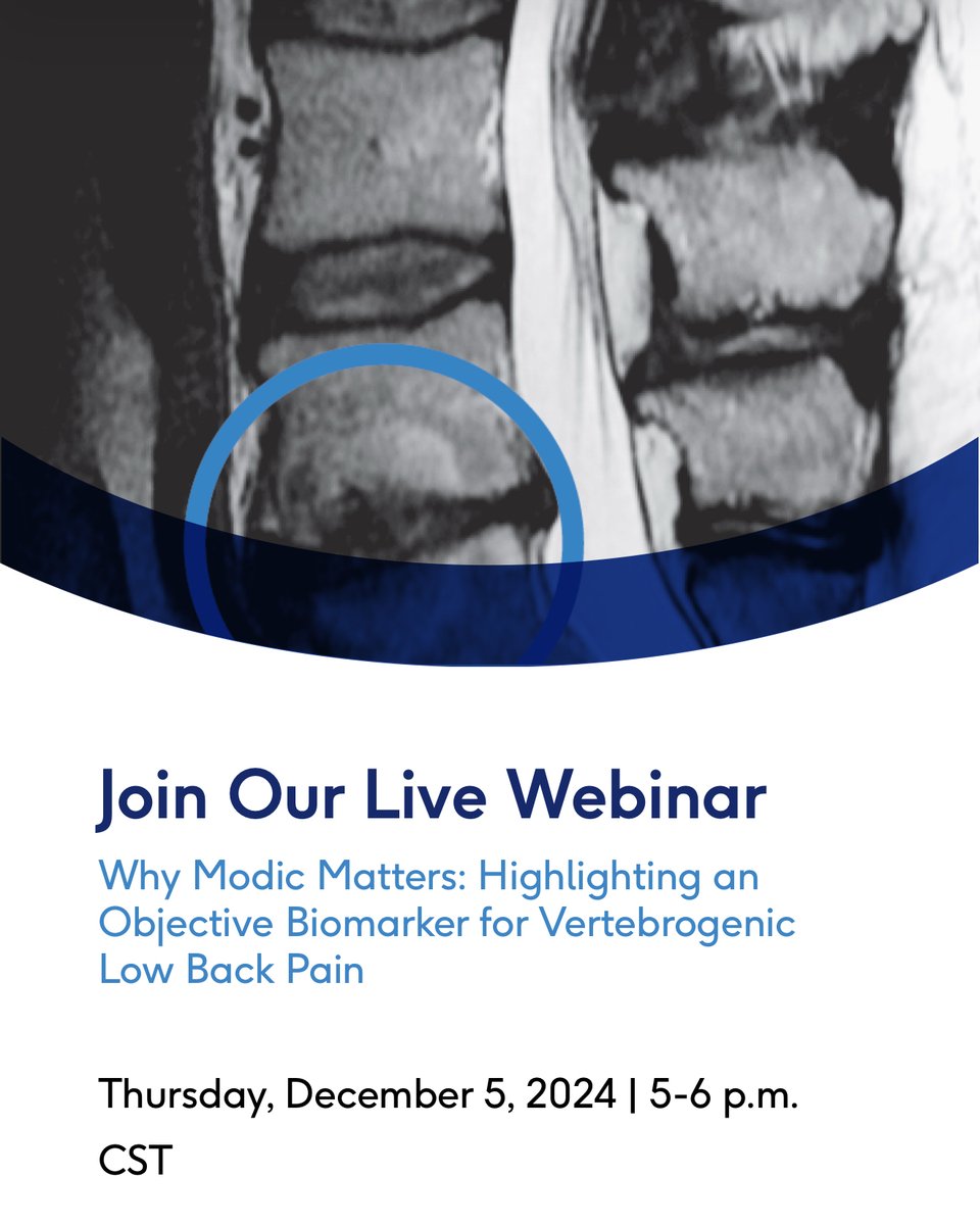 American Society of Spine Radiology (ASSR) (@the_assr) on Twitter photo 📣Why Modic Matters: Highlighting an Objective Biomarker for Vertebrogenic Low Back Pain
💡
REGISTER: bit.ly/3ARK1Q7
👍👍
Thursday, December 5, 2024
5-6 p.m. CST
#Spine #Radiology #MedEd
🤩
<a href="/WendeNGibbs/">Wende Gibbs</a> <a href="/JoshuaAHirsch/">Josh Hirsch</a> <a href="/MajidKhan_spine/">Majid Khan</a> <a href="/The_ASSR/">American Society of Spine Radiology (ASSR)</a> 📣Why Modic Matters: Highlighting an Objective Biomarker for Vertebrogenic Low Back Pain
💡
REGISTER: bit.ly/3ARK1Q7
👍👍
Thursday, December 5, 2024
5-6 p.m. CST
#Spine #Radiology #MedEd
🤩
<a href="/WendeNGibbs/">Wende Gibbs</a> <a href="/JoshuaAHirsch/">Josh Hirsch</a> <a href="/MajidKhan_spine/">Majid Khan</a> <a href="/The_ASSR/">American Society of Spine Radiology (ASSR)</a>