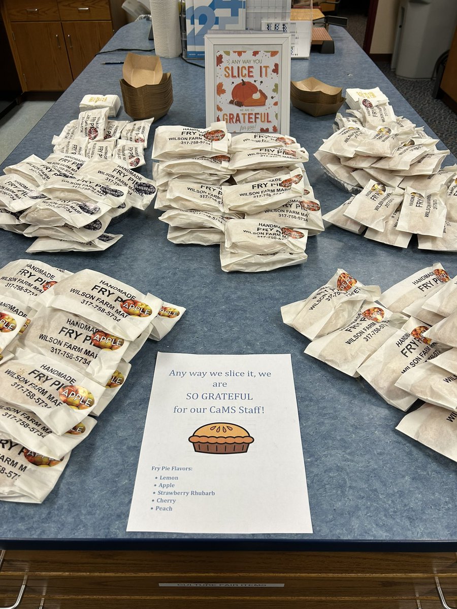 PIE DAY!! It’s our version of Pretzel Day. Thank you, <a href="/CaMSPTO/">CaMS PTO</a>!