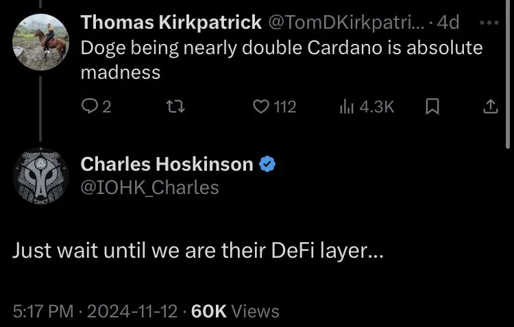 Community is growing, and this is just the beginning! 🚀 Over the next 4 years, two of the biggest voices on socials will be driving the conversation and that's not all....bulls coming and you couldn't ask for a better entry point!
💥 #ADA #CryptoCommunity #Cardano #DOGE