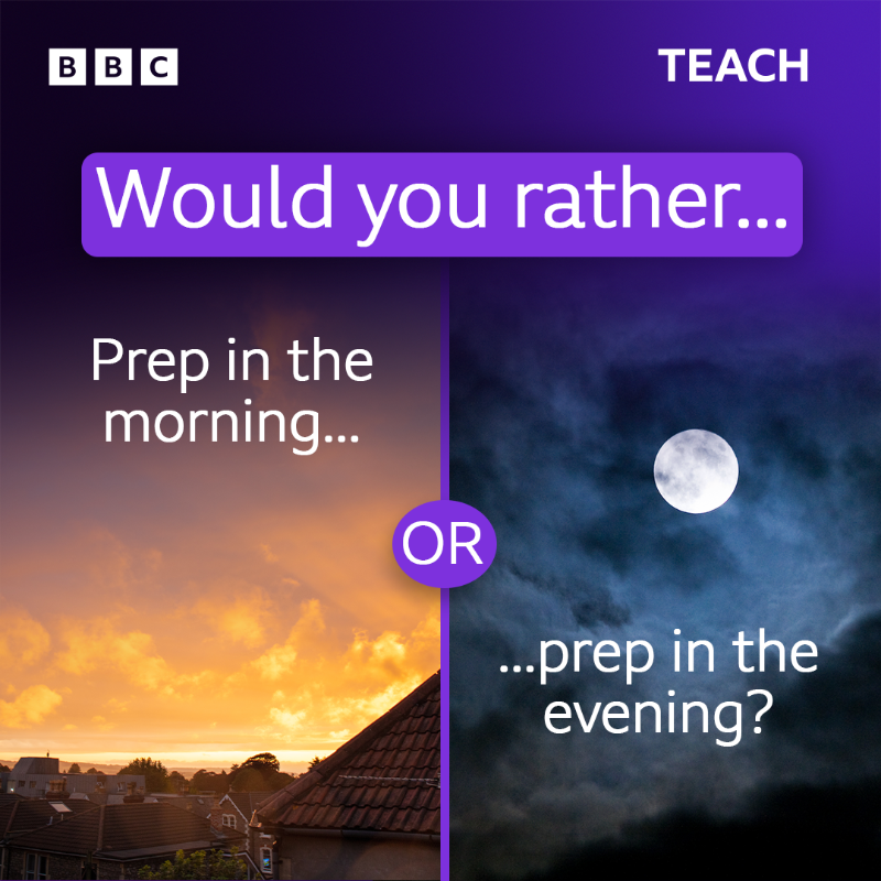BBC_Teach's tweet photo. When lesson prepping, which works best for you? #TeachingPrep 👨💻 https://t.co/fB2MZa3KgB