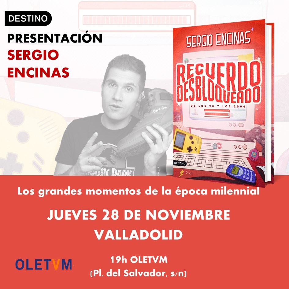 🔴 AGENDA

Sergio Encinas <a href="/sergiocomico/">Sergio Encinas 🛂</a> presenta su nuevo libro #RecuerdoDesbloqueado, revive los grandes momentos de la época milenial narrados por el humorista.

📍 Librería <a href="/Oletvm/">Librerías Oletvm</a>
📆 28 de noviembre
⏰ 19h

▶️ planetadelibros.com/libro-recuerdo…