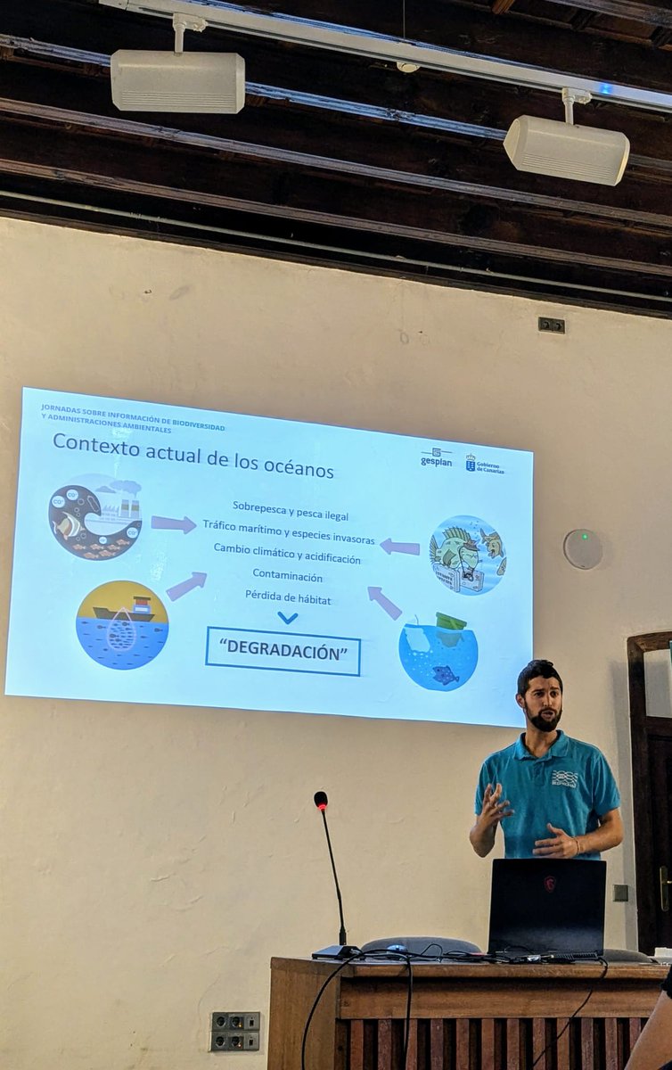 Marc Martín Sola, de Gesplan, expone "El papel clave de la ciencia ciudadana marina en la detección temprana y seguimiento de cambios en la biodiversidad marina: el caso de REDPROMAR en las Islas Canarias" #CienciaCiudadana
#JornadasBiodiversidadAA2024