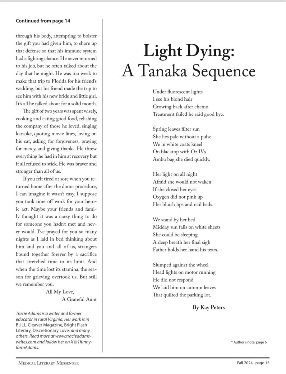 If you never read anything else I write, PLEASE READ AND SHARE THIS TRIBUTE TO DONORS EVERYWHERE. It’s my broken heart on the page, grieving the loss of my beloved nephew, Josh. Published today by Medical Literary Messenger.
