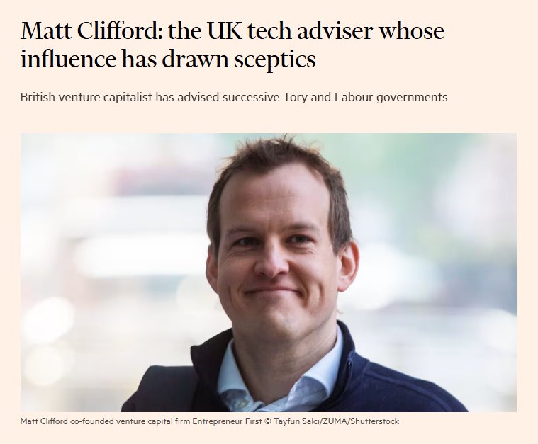 Harry Stebbings (@harrystebbings) on Twitter photo I can promise you one thing:
If <a href="/matthewclifford/">Matt Clifford</a> had vast amounts of power in the UK political sphere; the UK wouldn’t be the Jaguar brand of the global tech scene. 🤷♂️
The man is brilliant. I can promise you one thing:
If <a href="/matthewclifford/">Matt Clifford</a> had vast amounts of power in the UK political sphere; the UK wouldn’t be the Jaguar brand of the global tech scene. 🤷♂️
The man is brilliant.