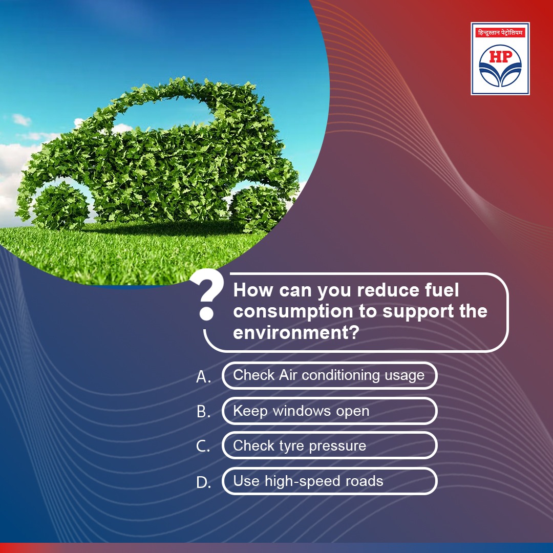 HPCL's tweet image. Here’s a hint: it’s simpler than you might think! Comment with your answer and discover a habit that benefits both your wallet and the planet! 🌱🚗
#FuelSaving #EcoDriving #HPCL #SustainableDriving #EcoFriendly