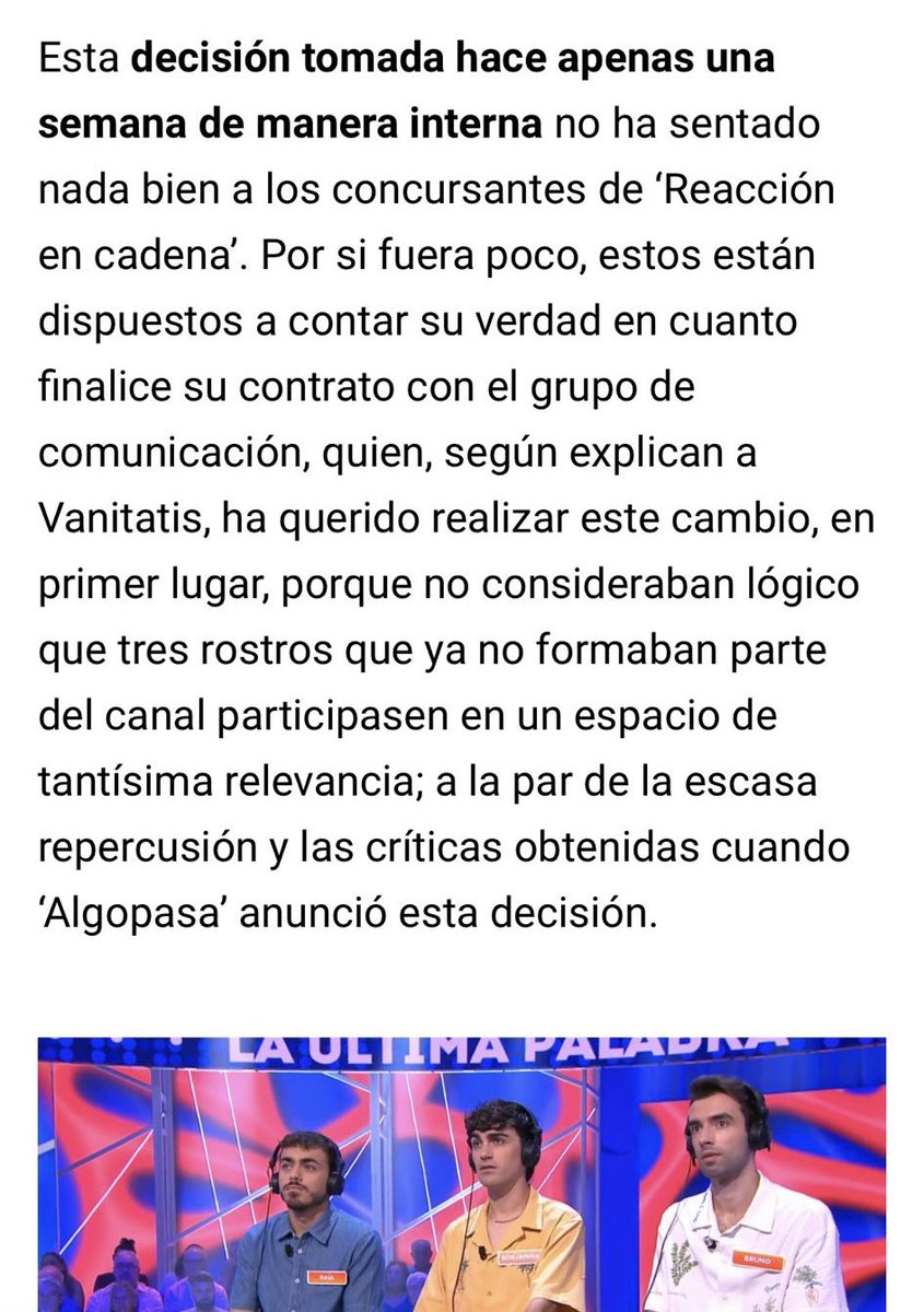 Borjamina's tweet photo. Gracias, persona de Mediaset que ha hablado con Vanitatis, por confirmarnos que hemos sido engañados hasta el último momento. 

Y “tres rostros que no forman parte del canal” pero “Id la próxima semana a TardeAR, Fiesta, Vamos A Ver y uno a Supervivientes y otro a BCLE2”. https://t.co/bNaOI6OtyG