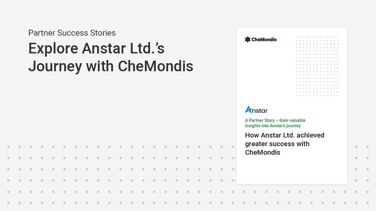 Before partnering with CheMondis, Anstar Ltd. faced a key challenge: not showcasing their products on a dedicated chemical marketplace. Since our partnership, Anstar has transformed its procurement strategy. 
👉Discover the full interview: bit.ly/40SW7TJ
#CheMondis