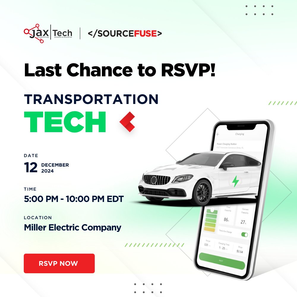 SourceFuse's tweet image. Drive into the future: calling all #TransportationTech enthusiasts and innovators! Join us for another unforgettable evening of #innovation here in Jax! See the EVIDC, autonomous trucks, and shuttles in action. Secure your spot today: hubs.ly/Q02Y187G0
#EV #AV #TechEvent