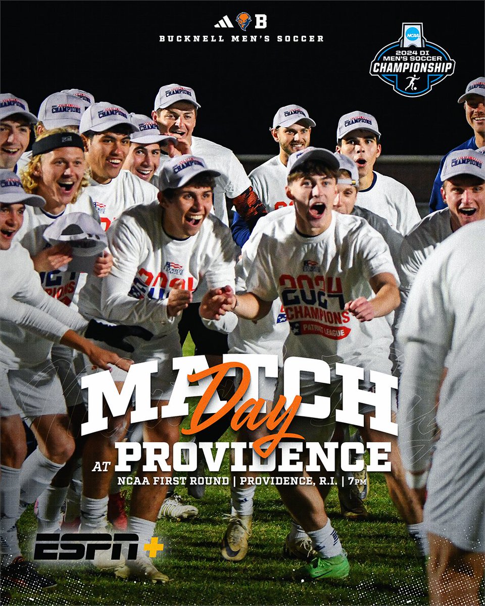 Bucknell_MSOC's tweet photo. It's an NCAA Tournament MATCH DAY! The Bison are at Providence tonight for our first NCAA appearance in 10 years. #rayBucknell 

🆚 @PCFriarsMSoccer 
⏰ 7 p.m.
📍 Providence, R.I.
📺 ESPN+
📊 https://t.co/GbK9h39Hdw
📰 https://t.co/yzfHJbseVv https://t.co/9CB0hH6QC6