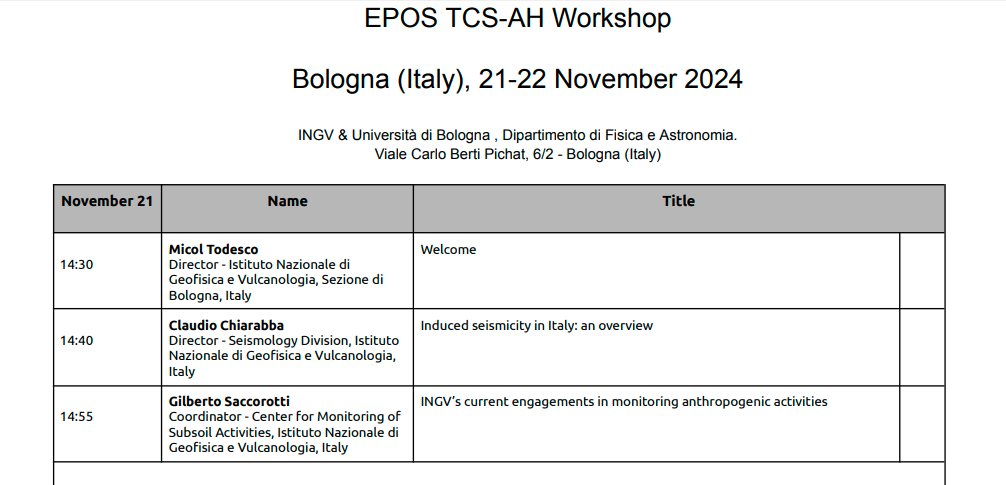 Anthropogenic Hazards (@tcs_ah) on Twitter photo Our <a href="/EPOSeu/">EPOS</a> TCS-Anthropogenic Hazards Annual Meeting is done - now on to the workshop! Many thanks to <a href="/INGVterremoti/">INGVterremoti</a> & <a href="/Unibo/">Università di Bologna</a> for hosting in beautiful Bologna! Our <a href="/EPOSeu/">EPOS</a> TCS-Anthropogenic Hazards Annual Meeting is done - now on to the workshop! Many thanks to <a href="/INGVterremoti/">INGVterremoti</a> & <a href="/Unibo/">Università di Bologna</a> for hosting in beautiful Bologna!