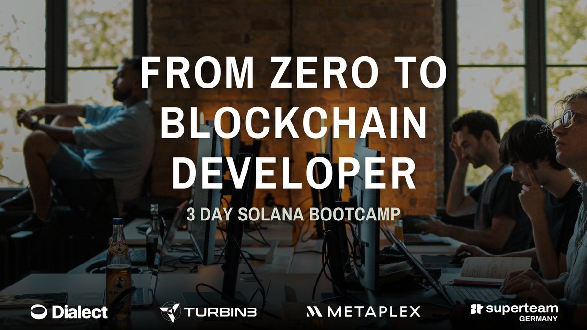 This is gonna be wild!

We will host a three day <a href="/solana/">Solana</a> development bootcamp.

Incredible mentors, outstanding location, IRL and via stream.

↓🧵