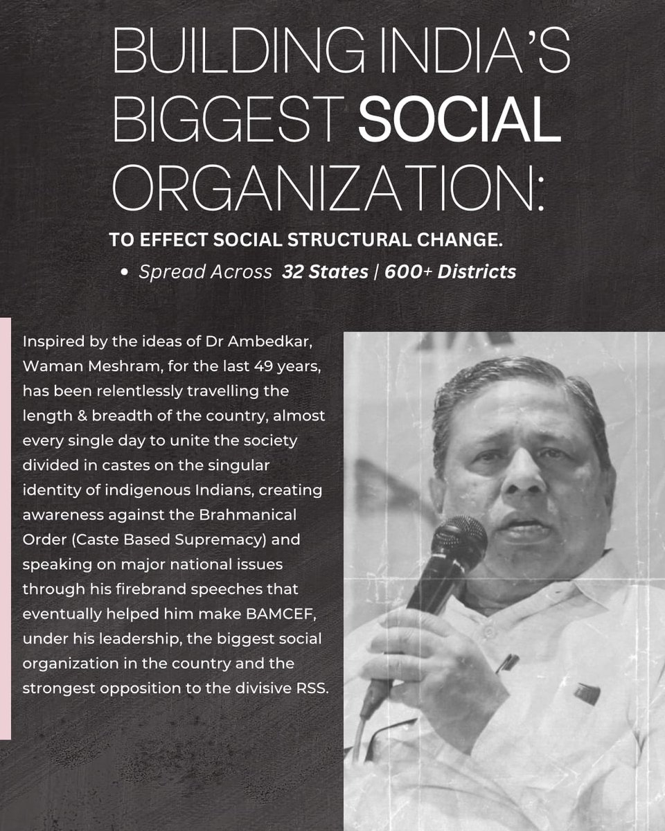 Today, we celebrate the 68th birthday of Hon’ble Waman Meshram, a beacon of hope and India's most celebrated social leader. His remarkable journey continues to inspire generations and pave the way for a better society.
#HBDWamanMeshram
