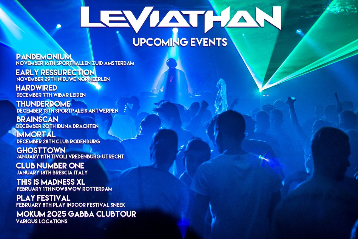 DJ_LEVIATHAN's tweet photo. Leviathan aka Tellurian Tour Dates Announced 📷
Alright, hardcore family, it's Leviathan here, and I'm stoked to announce a killer lineup of dates where I'll be bringing the Cenobite &amp; Mokum Records sound across Europe! 
#gabber #Leviathan #CenobiteRecords https://t.co/lp1ez2qo5u