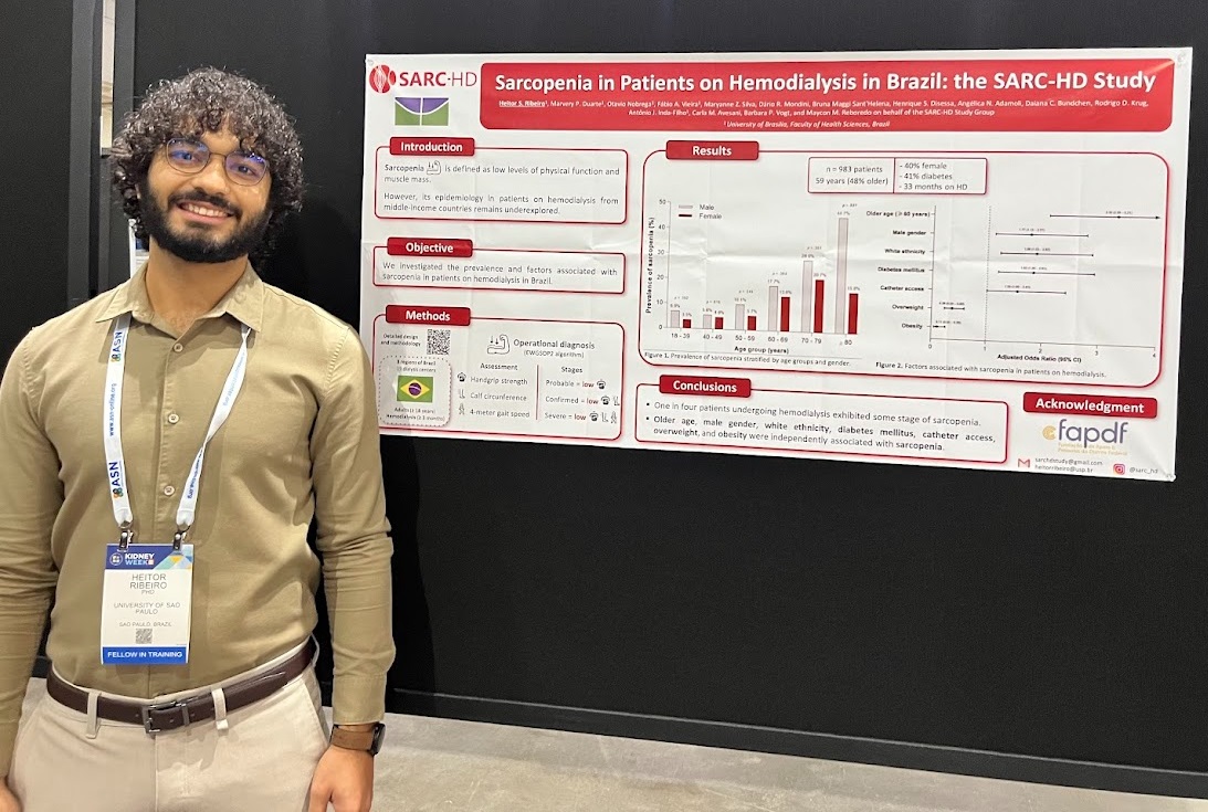 SARC_HD's tweet photo. 📍 Last month, we proudly participated in @ASNKidney's #KidneyWk 🇺🇸, sharing insights on the prevalence and factors associated with sarcopenia in our cohort. 

🌟 A big shoutout to Dr. @heitorribeiros for representing our team and driving this important discussion! 💪🧠 https://t.co/27PlcxIAY6