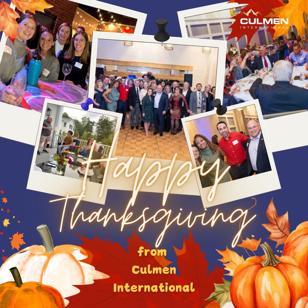 Happy Thanksgiving from Culmen International!
This year, we have even more reason to celebrate as we mark our 20th anniversary! We are incredibly grateful for the support and dedication of our amazing team, clients, and partners who have been with us on this journey. #20Years
