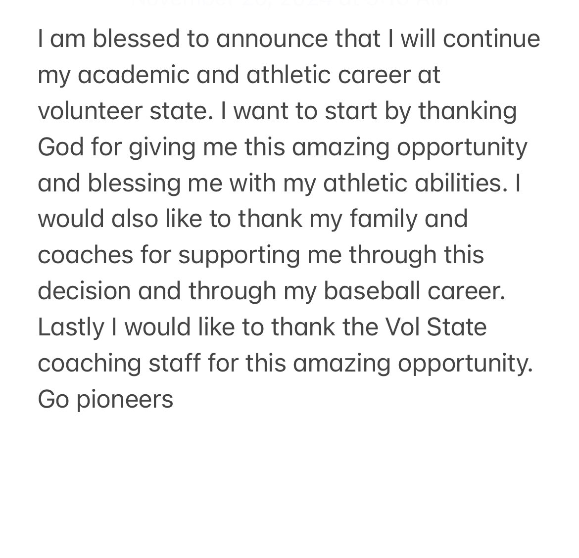 Commited.

<a href="/LebanonHSBsbl/">Lebanon HS Baseball</a> <a href="/SWBCBaseball/">Sports World Baseball Club</a> <a href="/PrepBaseballTN/">Prep Baseball Tennessee</a> <a href="/VSCCPioneersBSB/">Vol State Baseball</a> <a href="/Coach_Muzzi/">Trevor Muzzi</a> <a href="/CoachMcGuire26/">Jim McGuire</a> @lucasw1019 <a href="/brodyhays10/">brody hays</a> <a href="/tnballplayers/">Tennessee Baseball Network</a>