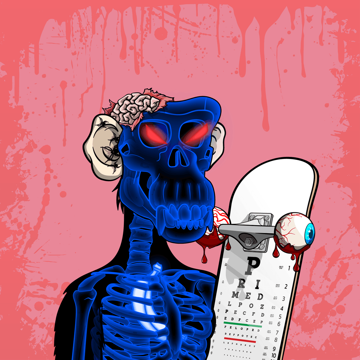 I swept two <a href="/PrimeMatesBC/">Prime Mates Board Club</a> NFT’S (listed way too low).
And i got this awesome Prime To The Bone Halloween NFT for free.
LOOK AT IT!!! And maybe take a look at the mobile games, the mint-out Bonus, the merch, the 1/1's and more utilities than Elon's shitter X can handle.