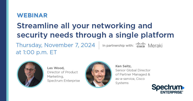 JoseBra88123724's tweet photo. Don’t miss this upcoming webinar where experts from Spectrum Enterprise and Cisco discuss how consolidated IT management can improve your organization’s security, enable better collaboration and more. https://t.co/GO68iU0OOi #SEemp https://t.co/XhrsI56FHm