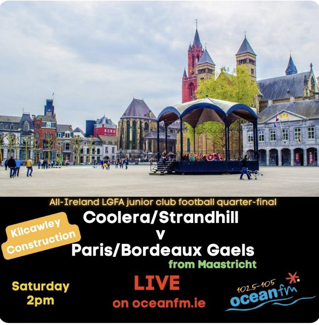 Coolera/Strandhill in Europe!our Junior Ladies All Ireland Quarter Final will be broadcast LIVE online from Maastricht on oceanfm.ie this Saturday afternoon from 2pm (Irish time) 
#LGFA 🇮🇪🇳🇱🇫🇷🔴⚪️You won’t want to miss this historic match.