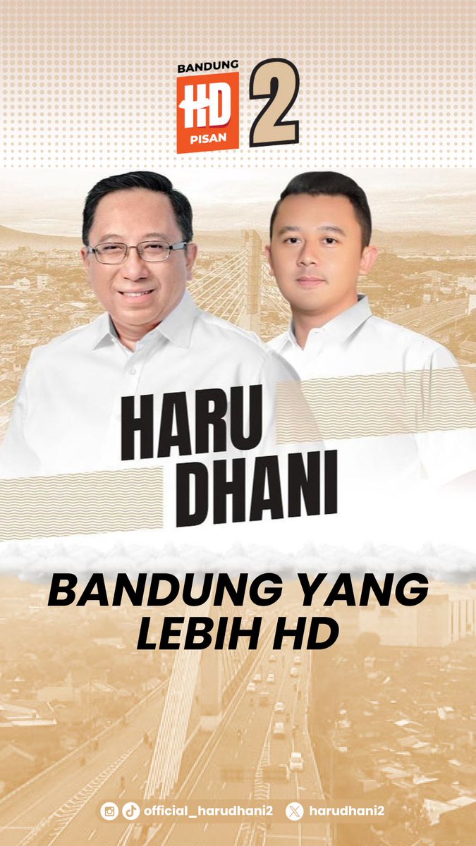 HaruDhani2's tweet photo. #harudhani
#harudhani2
#hdpisan
#pilwalkotbandung2024 
#pilkada2024
#yukurangcoblos https://t.co/UTUsKwsImr