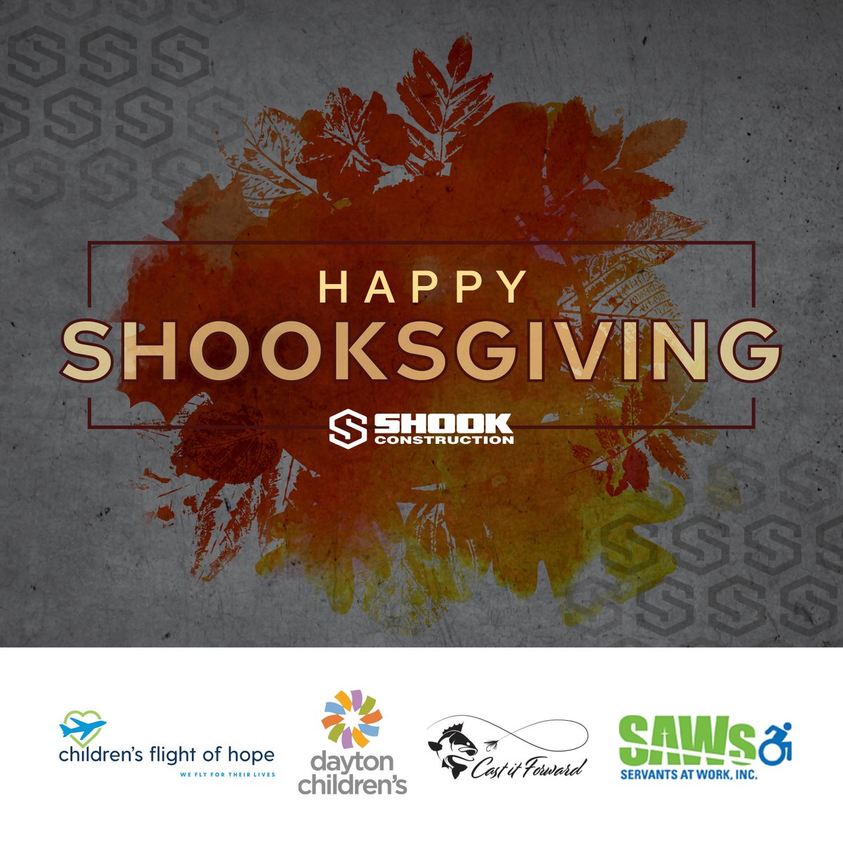 Today, we are kicking off our Shooksgiving Challenge, where you can help us give back to the communities where we live, work and play. Each organization will receive a donation, but the one with the most votes will get the biggest check. Cast your vote at happyshooksgiving.com!