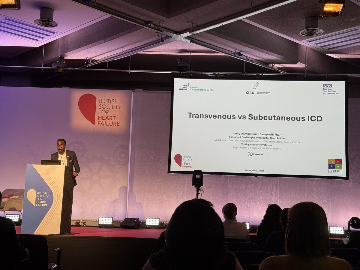 Dr Jason Dungu PhD FRCP FESC (@drjasondungu) on Twitter photo Excellent talk from <a href="/savodoc/">Dr H O Savage</a> about transvenous vs subcutaneous defibrillators, as always equally informative and entertaining #BSH2024 Excellent talk from <a href="/savodoc/">Dr H O Savage</a> about transvenous vs subcutaneous defibrillators, as always equally informative and entertaining #BSH2024