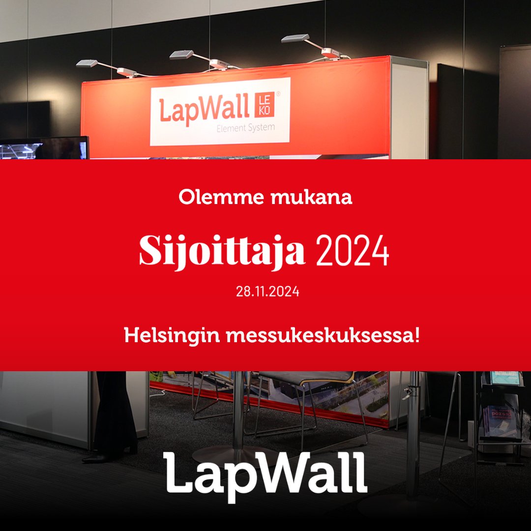 Tervetuloa tapaamaan meitä Sijoittaja 2024 -tapahtumassa Helsingin messukeskuksessa 28.11.2024!
 Muista rekisteröityä kävijäksi veloituksetta:
visit.messukeskus.com/registration/R… 
Nähdään Messukeskuksessa!
#Sijoittaja2024 #LapWall