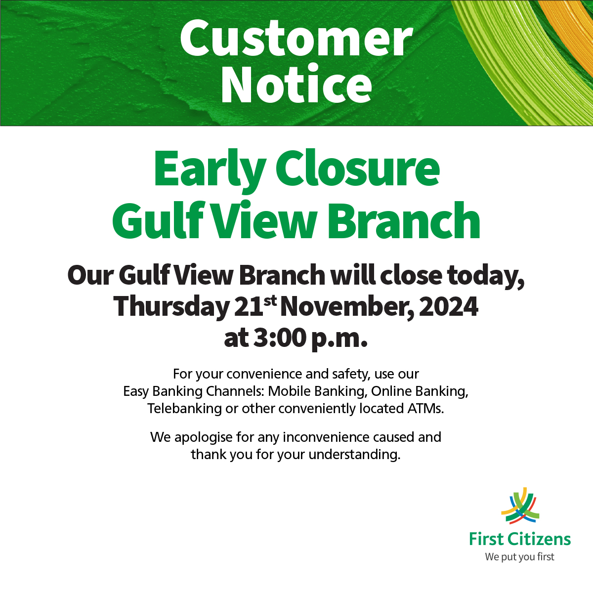 #CustomerNotice