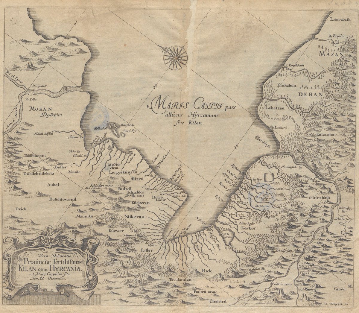 #OpenAccess maps on #MENAdoc: „Vera Delineatio Provinciæ Fertilissimæ Kilan olim Hyrcaniæ ad Mare Caspiúm sitæ“ (app. 1650)
dx.doi.org/10.25673/59637
#Gilan #Iran #Map #Karte