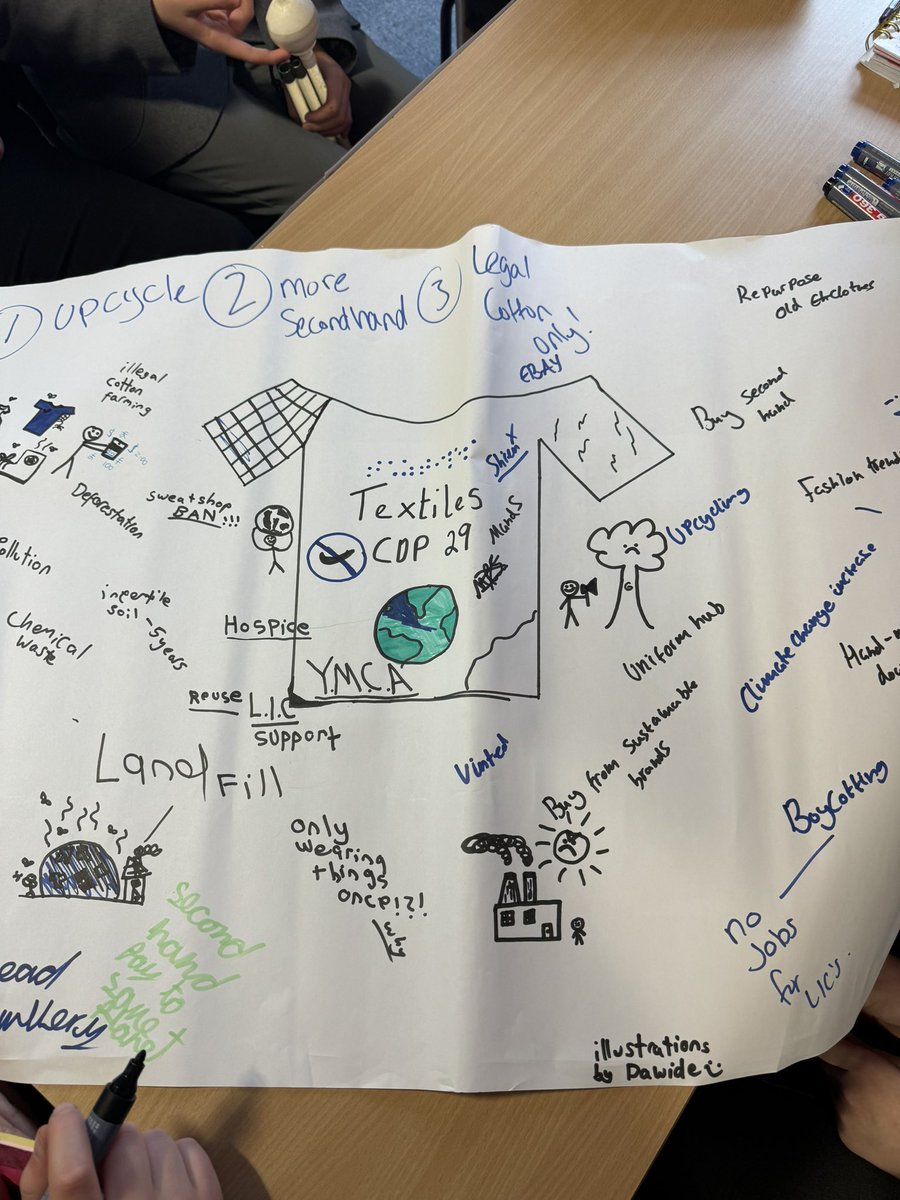Pupils from <a href="/StVincentsL12/">St. Vincent's School</a> and <a href="/EPCH_School/">Ellesmere Port Catholic High School</a> collaborating to tackle the issue of the textile industry at the Mock UN Climate Change conference #PupilVoice #COP29