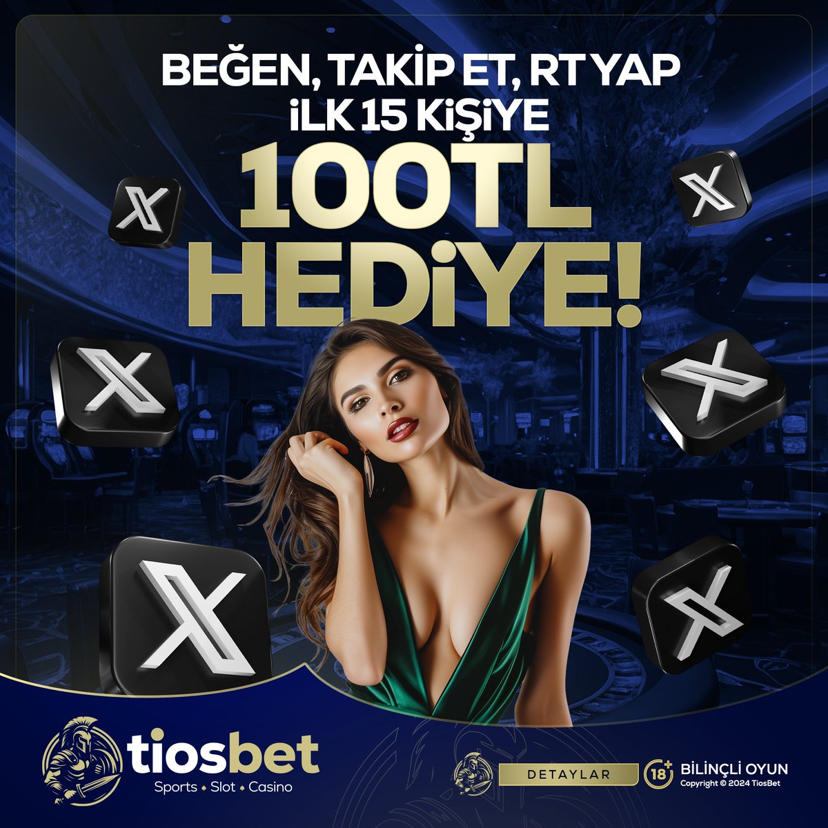 SENDE TİOSBET'İN AYRICALIK DÜNYASINDAN YARARLAN!!    
💰TiosBet'le sende kazan  
💰Sende Beğen, Takip et, RT yap Sende kazan 

🎉Beğen, Takip et , Rt yap 100TL
🎉Beğen, Takip et , Rt yap 3 arkadaşını etiketle 150TL 
🎉Beğen, Takip et , Rt yap 5 arkadaşını etiketle 200TL